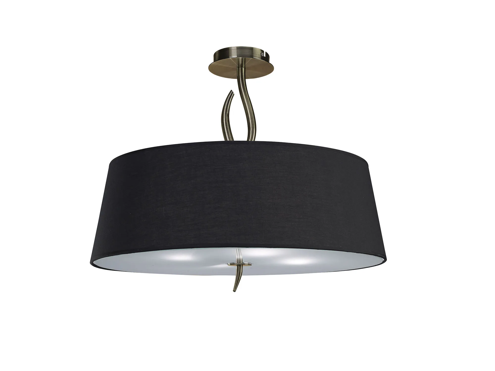 Ninette Antique Brass-Black Ceiling Lights Mantra Semi Flush Fittings Ninette Antique Brass-Black Ceiling Lights Mantra Semi Flush Fittings